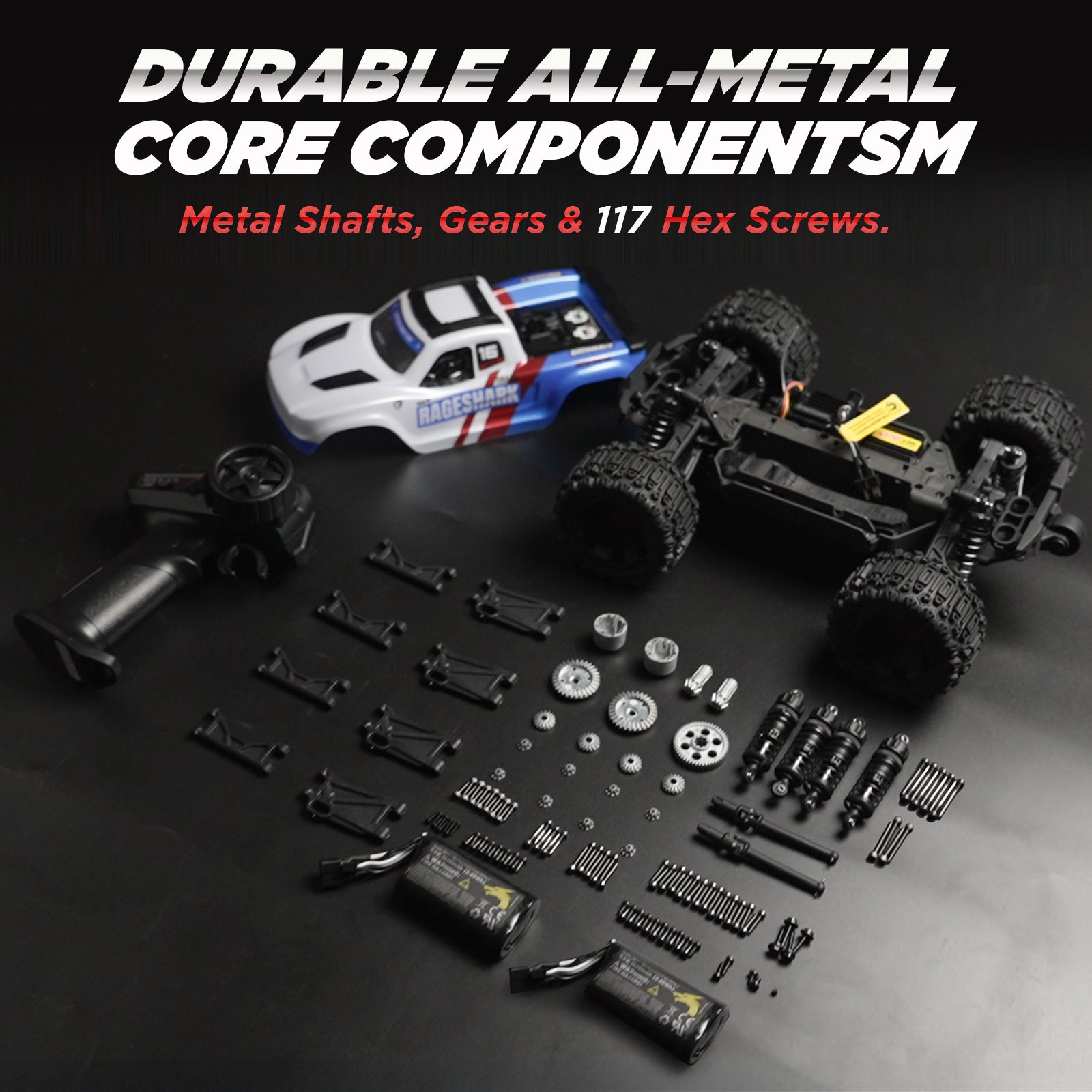 UD1611 1/16 4X4 RC Monster Truck, 2S Battery, RTR, Brushed Motor