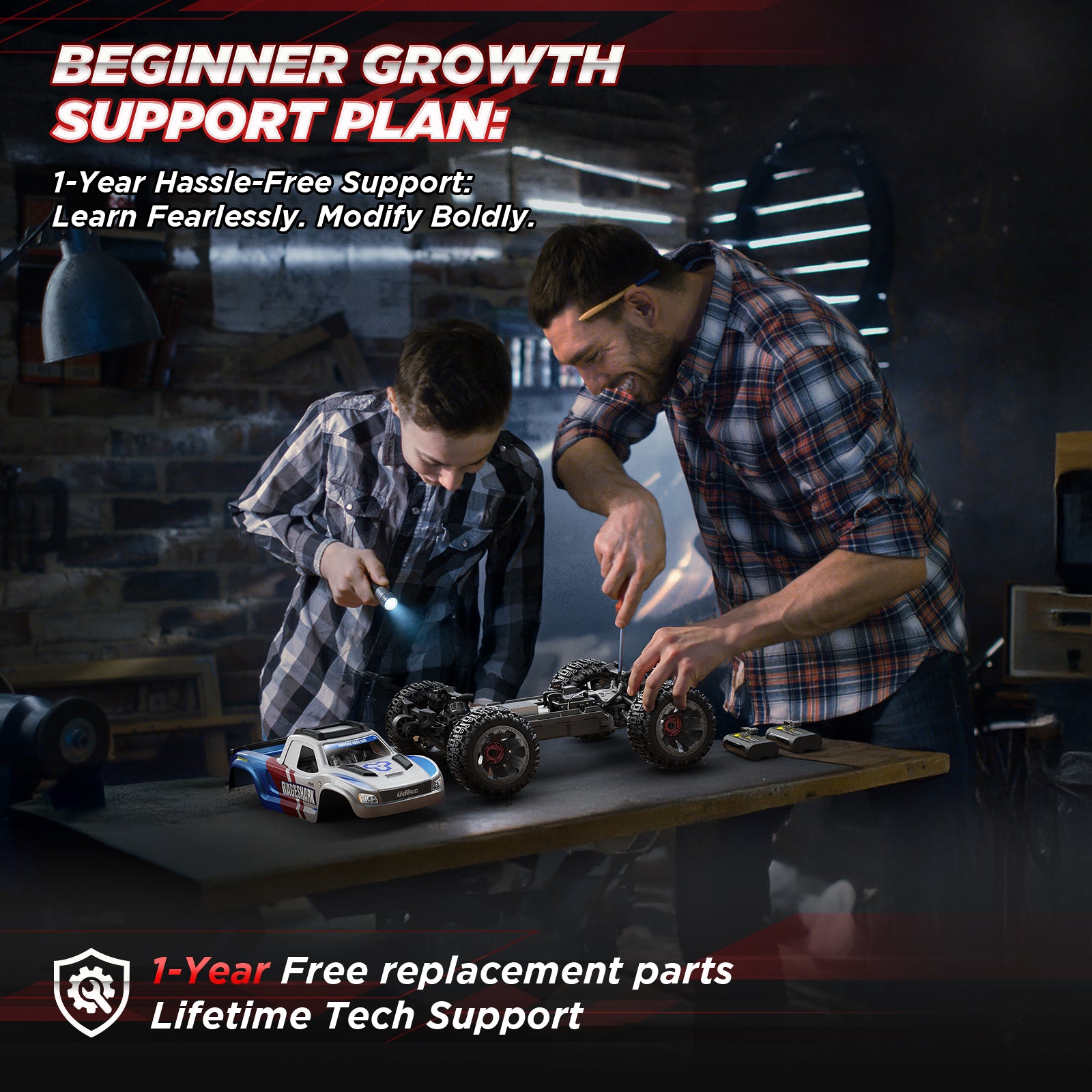 UD1611 1/16 4X4 RC Monster Truck, 2S Battery, RTR, Brushed Motor