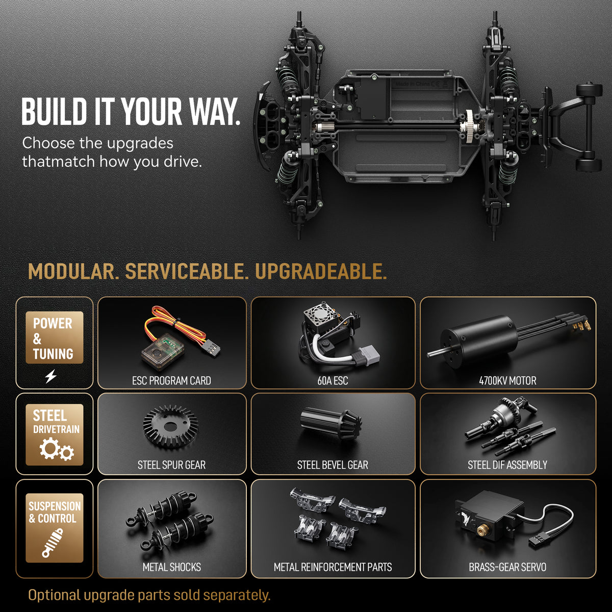 UDIRC UD1401 1/14 Brushless 4WD RC Truck with 3 Batteries & 2 Body Shells