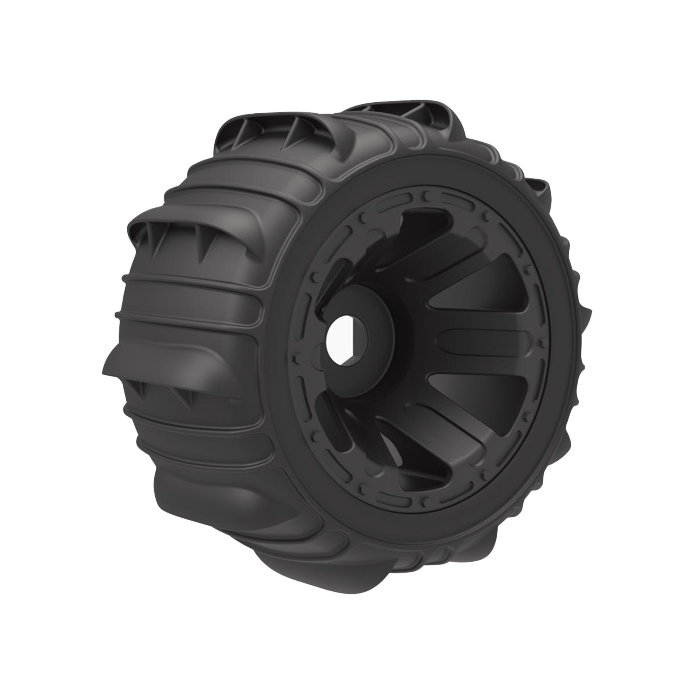 UDIRC Rubber Sand Paddle Tires Black for UD16 Series RC Monster Truck (Part No. P16-002C) - 2 Pcs (Left & Right)