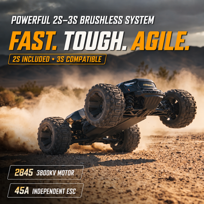UDIRC UD1401 1/14 Brushless 4WD RC Truck with 3 Batteries & 2 Body Shells
