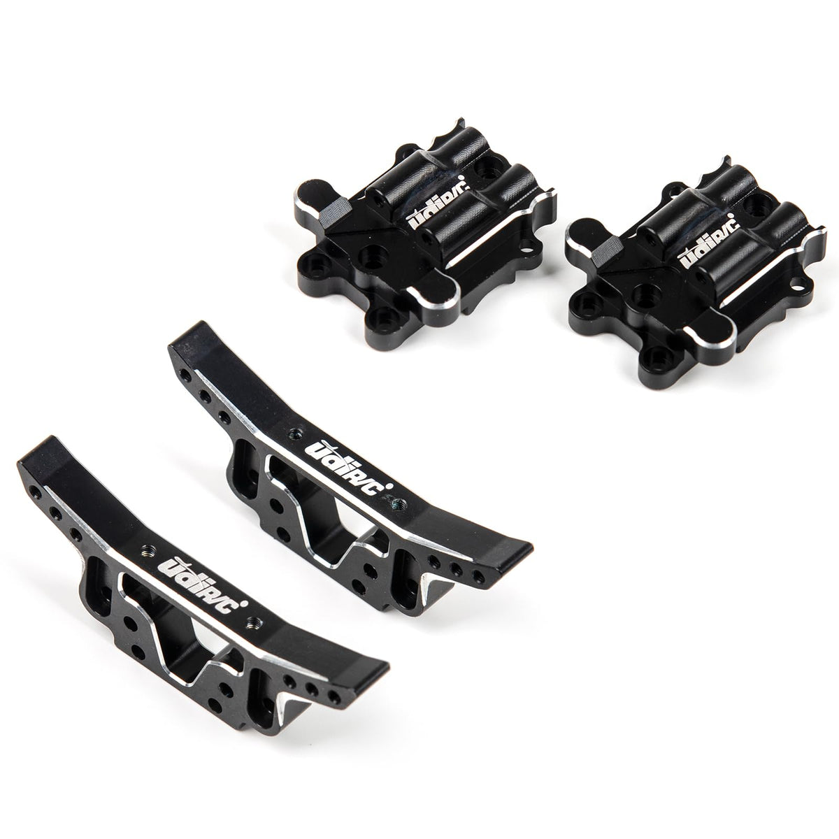 UDIRC 7075 Aluminum Alloy Upgrade Set, 2 Diff Covers & 2 Shock Towers, Upgrade Parts for for UD1610S UD1610PRO UD1611 UD1203 UD1203PRO UD1204 UD1204PRO, Black