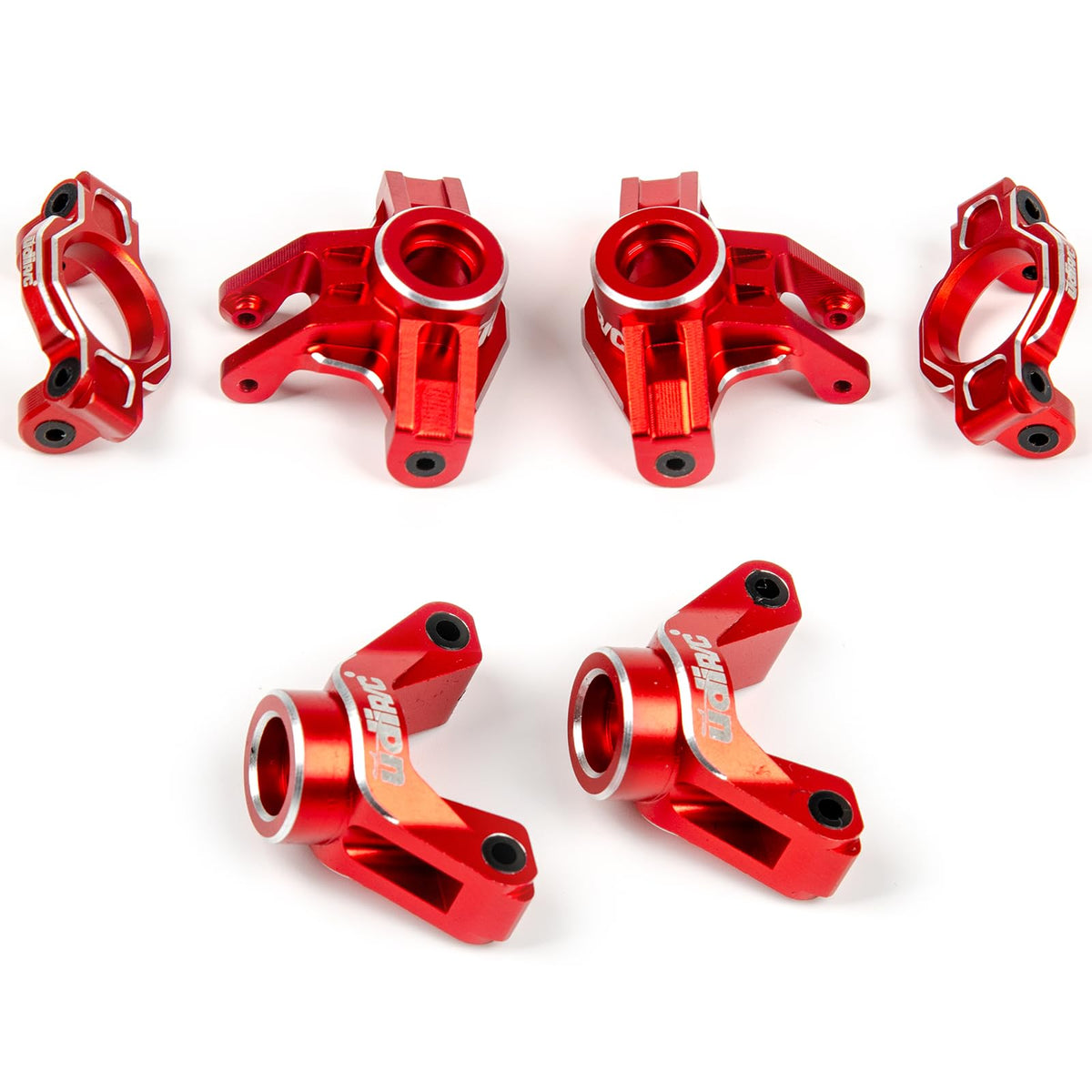 UDIRC 7075 Aluminum Alloy Wheel Hubs Upgrade Set, Front & Rear, 2pcs Each, Upgrade Parts for for UD1610S UD1610PRO UD1611, Red