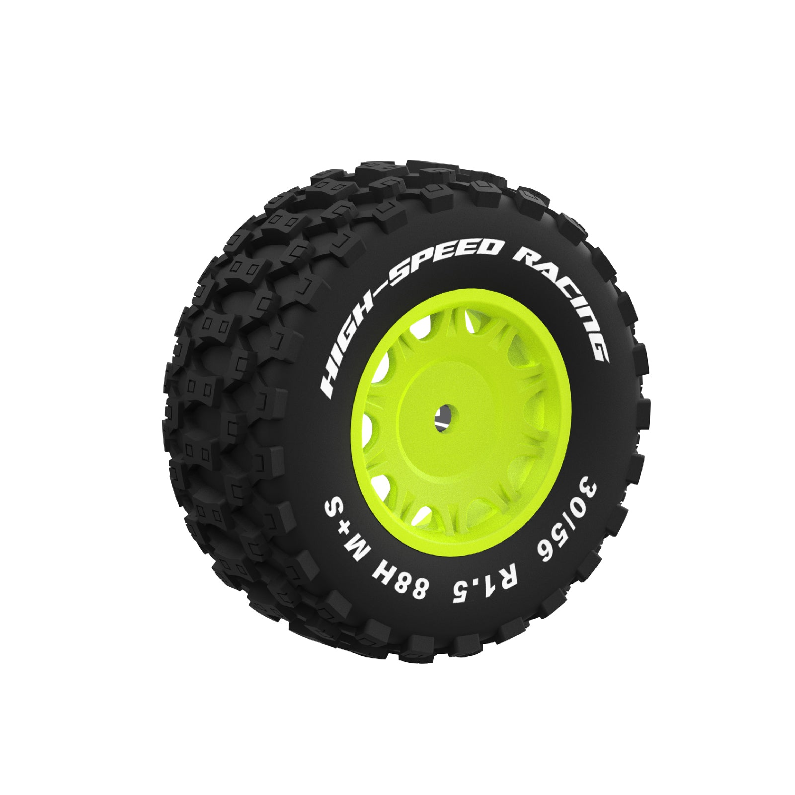 UDIRC Green Rubber Tire & Wheel Set for UD1203/UD1203PRO RC Cars, Left 1PCS & Right 1PCS, OEM Replacement Parts P12-106A