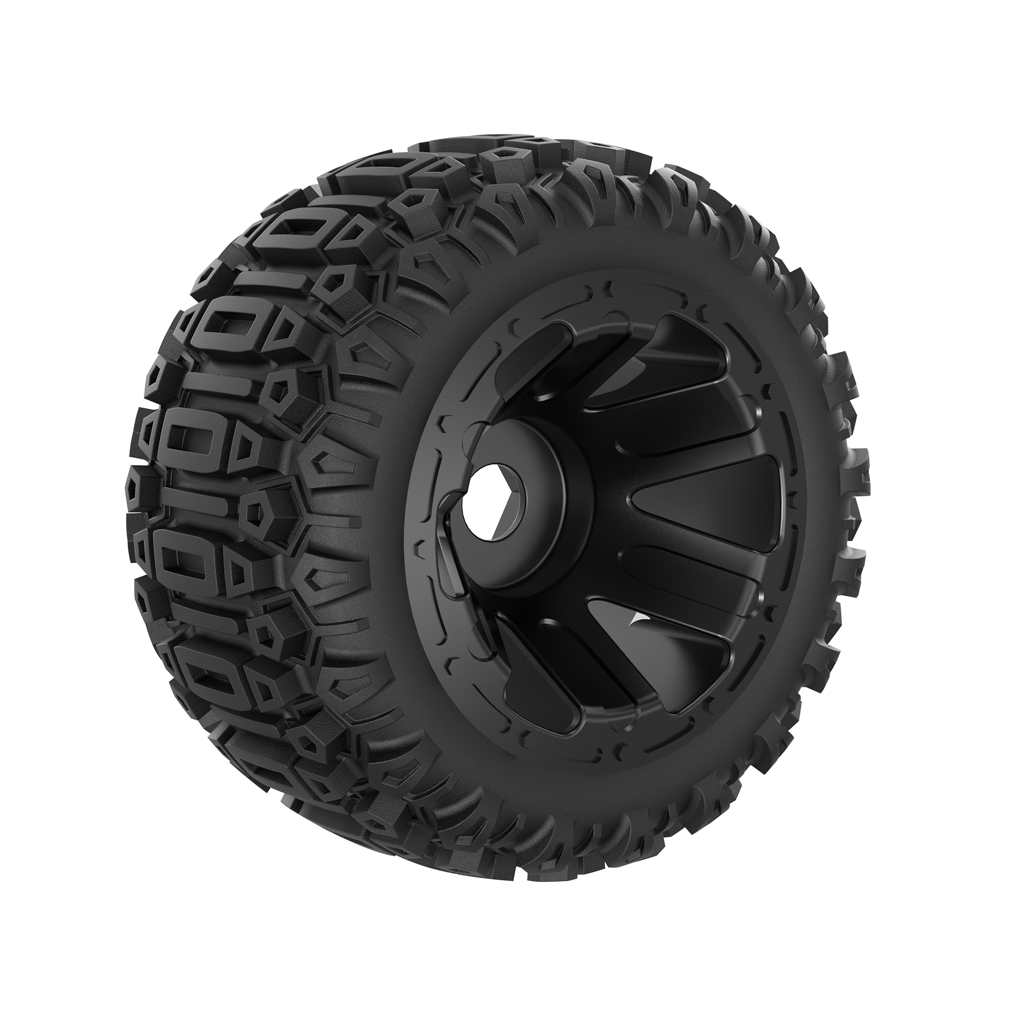 UDIRC TPR RC Wheels Black for UD1611 (Part No. P16-002A) - 2 Pcs