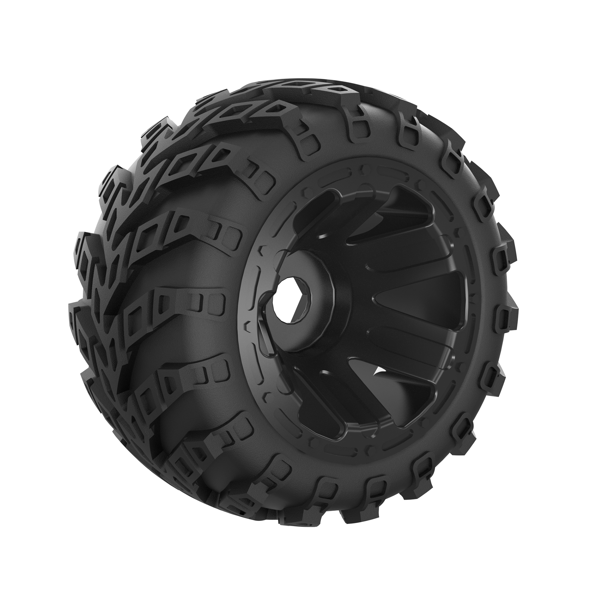 UDIRC Rubber RC Wheels Black for UD1610PRO / UD1610S (Part No. P16-002B) - 2 Pcs (Left & Right)