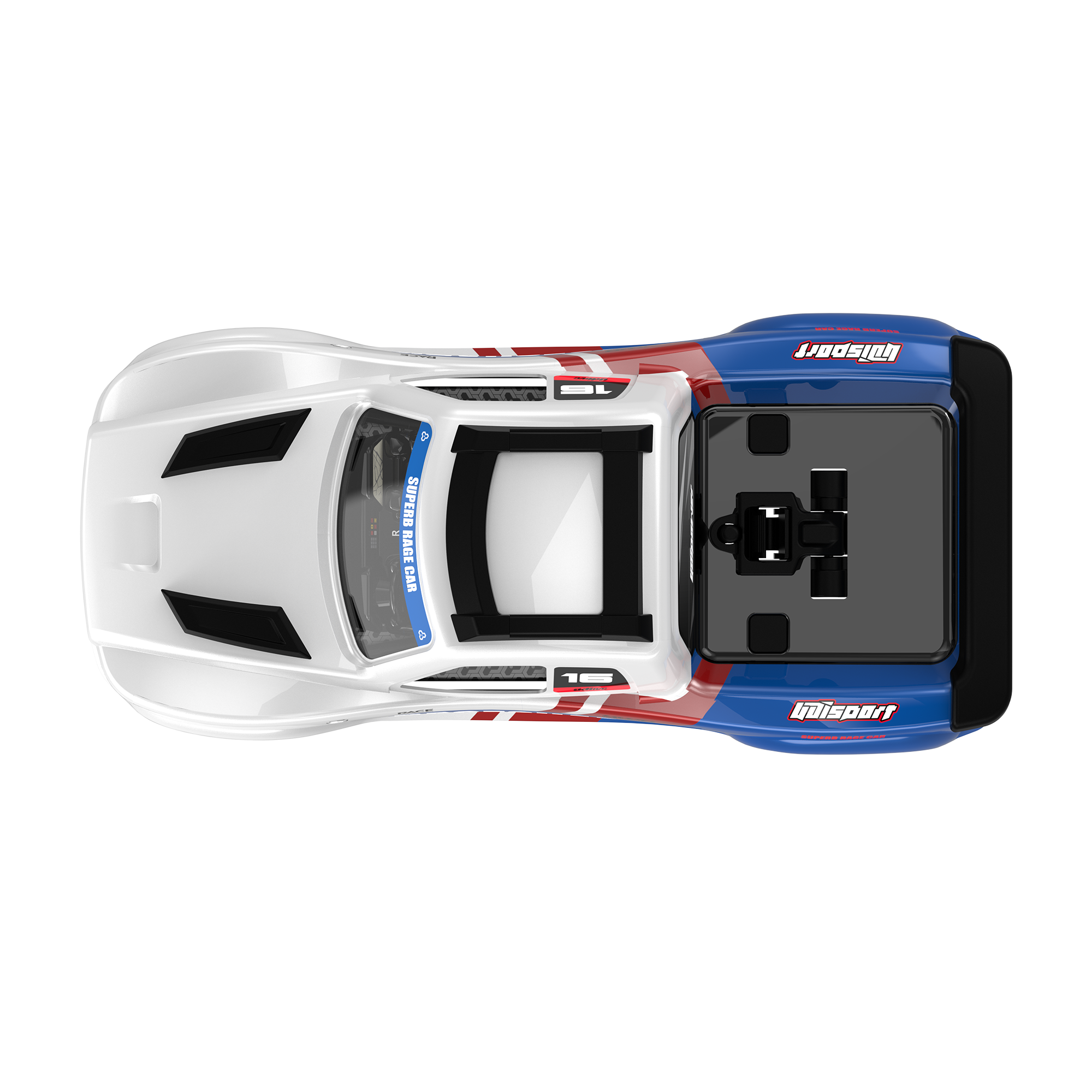 UDIRC PVC RC Body Shell White Blue for UD1611 (Part No. P16-040A) - 1 Pc