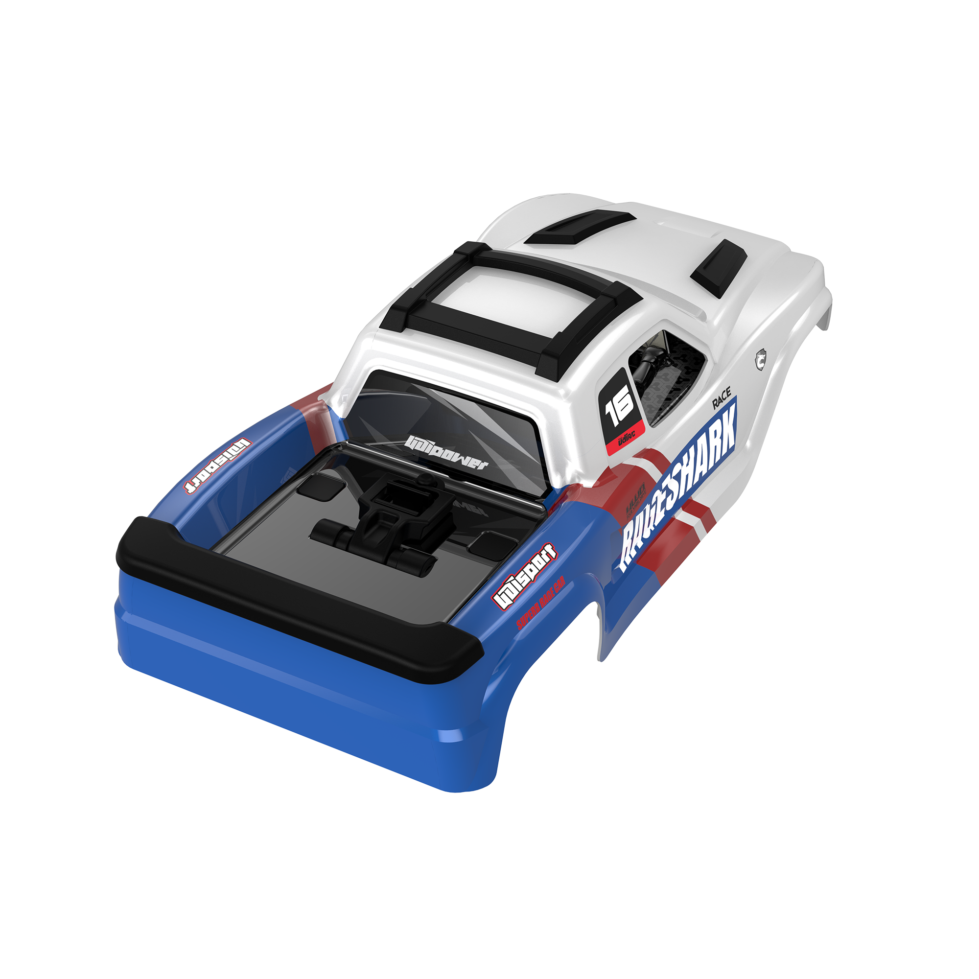 UDIRC PVC RC Body Shell White Blue for UD1611 (Part No. P16-040A) - 1 Pc