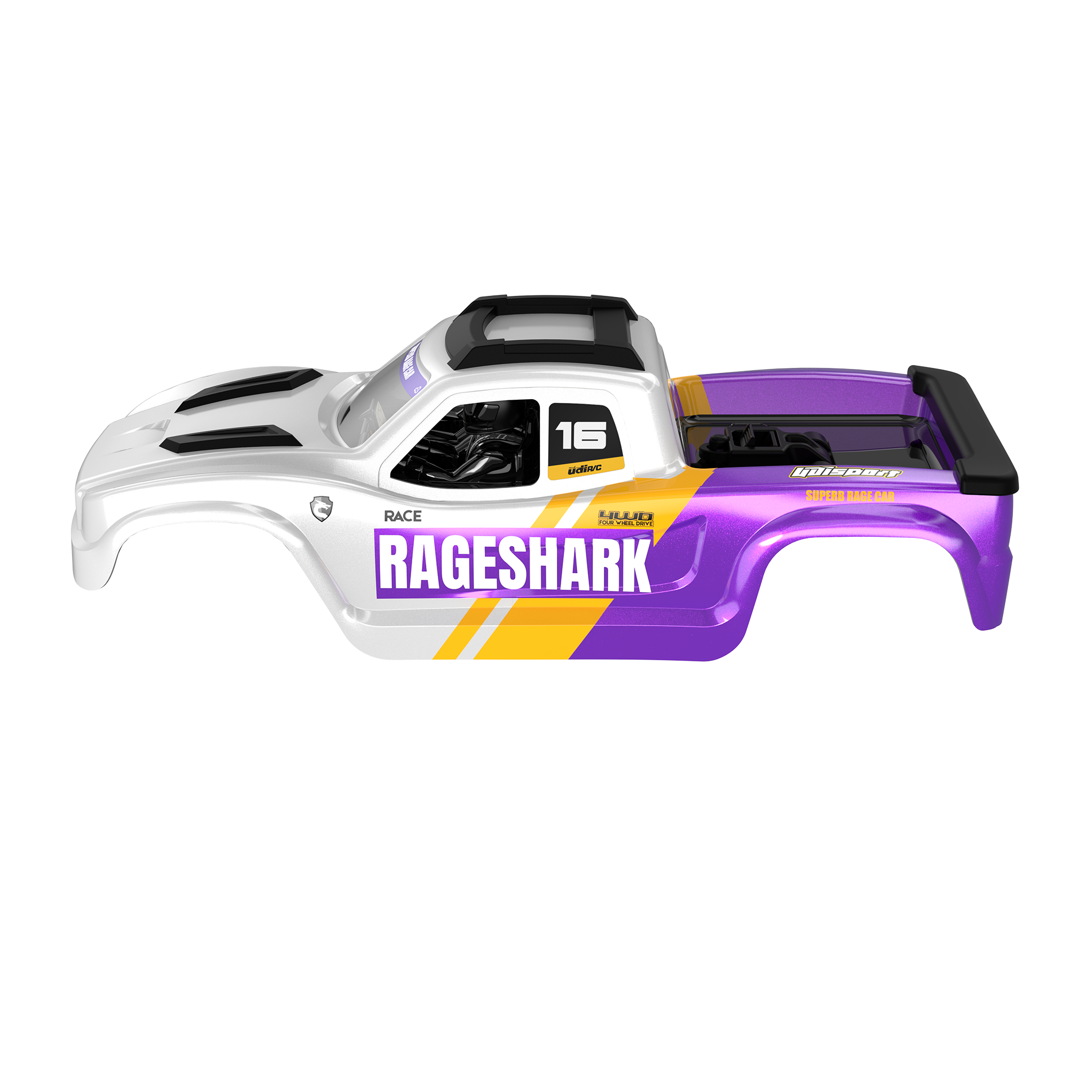 UDIRC PVC RC Body Shell Yellow Purple for UD1611 (Part No. P16-040B) - 1 Pc