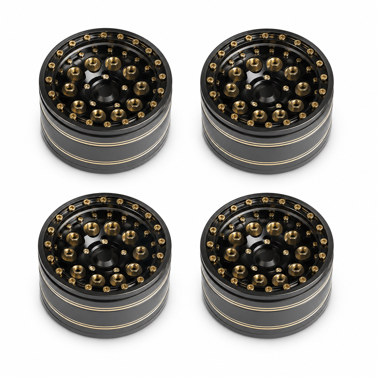 UDIRC Metal Wheels (4PCS), CNC Aluminum Beadlock Wheel Rims for UCX2405PRO Crawler, Upgrade Parts UCX24-P088B